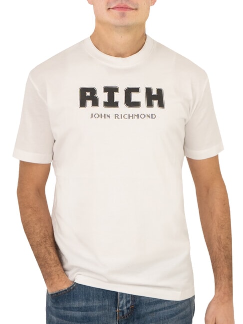 JOHN RICHMOND KUHSE T-shirt con stampa logo white - T-shirt Uomo
