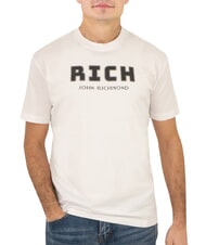 JOHN RICHMOND KUHSE T-shirt con stampa logo white - T-shirt Uomo - 1