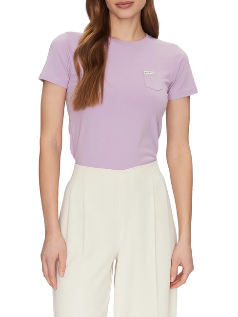 GUESS JEANS SS SLIM POCKET  T-shirt a maniche corte lilla flower - T-shirt e Top Donna