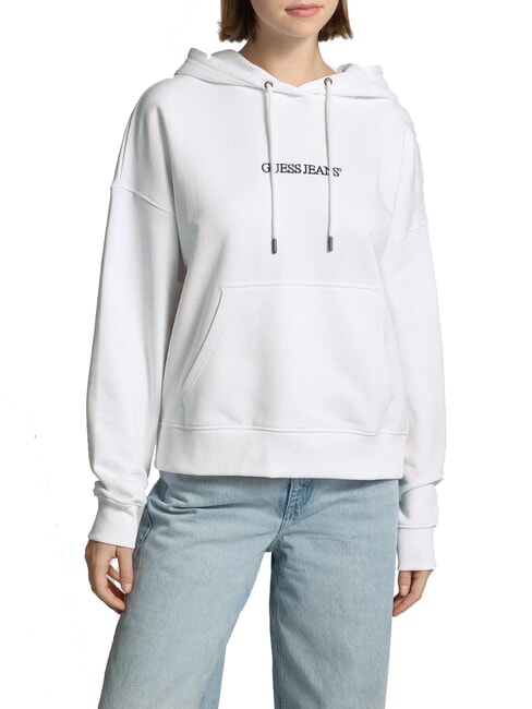 GUESS JEANS EMBRO Felpa con cappuccio purwhite - Felpe Donna