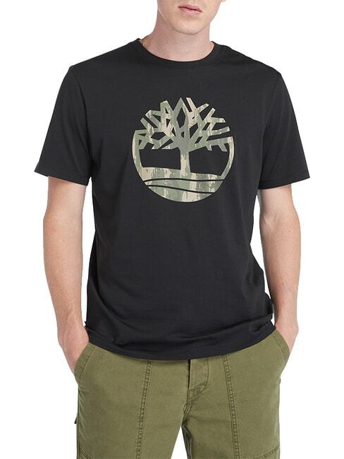 TIMBERLAND KENNEBEC RIVER TREE LOGO T-shirt in cotone NERO - T-shirt Uomo