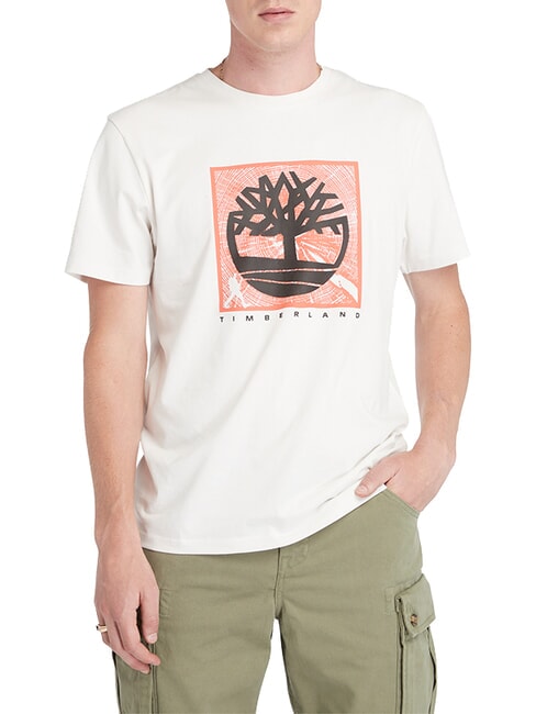 TIMBERLAND SHORT SLEEVE T-Shirt in cotone vintage white - T-shirt Uomo