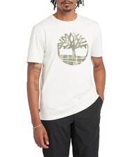 TIMBERLAND KENNEBEC RIVER TREE LOGO T-shirt in cotone vintage white - T-shirt Uomo - 1