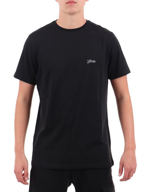 GUESS BASIC PIMA T-shirt in cotone stretch jetbla - T-shirt Uomo