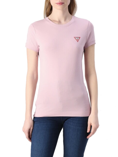 GUESS MINI TRIANGLE T-shirt slim fit lilac cream - T-shirt e Top Donna