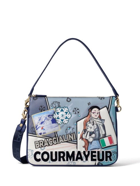 Borsa Donna a Mano Mini LOVE MOSCHINO linea Bling Bling Nera con Strass