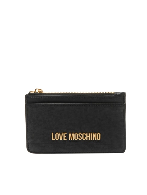 LOVE MOSCHINO METALLIC LOGO Portcarte piatto con portamonete Nero - Portafogli Donna