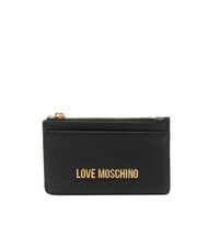 LOVE MOSCHINO METALLIC LOGO Portcarte piatto con portamonete Nero - Portafogli Donna - 1
