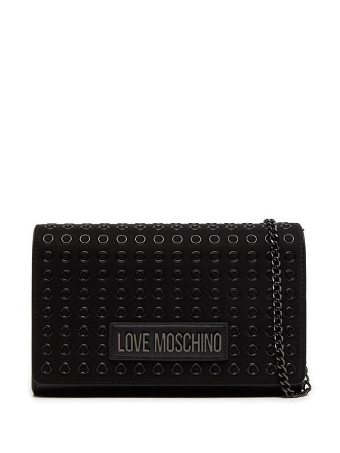 LOVE MOSCHINO CHAIN Borsa a tracolla con microborchie nero/canna fucile - Borse Donna