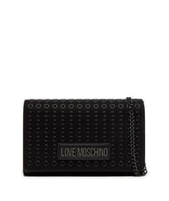 LOVE MOSCHINO CHAIN Borsa a tracolla con microborchie nero/canna fucile - Borse Donna - 1