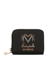 LOVE MOSCHINO GOLDEN HEART Portafoglio zip around medio Nero - Portafogli Donna - 1