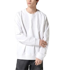 GUESS RAGLAN Felpa a girocollo in cotone purwhite - Felpe Uomo - 1