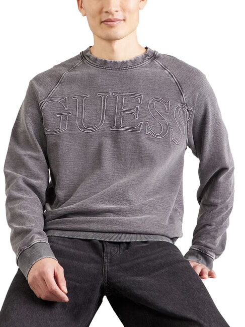 GUESS RAGLAN Felpa a girocollo in cotone jetbla - Felpe Uomo