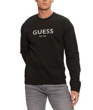 GUESS BOX Felpa ricamo logo metallico jetbla - Felpe Uomo - 1