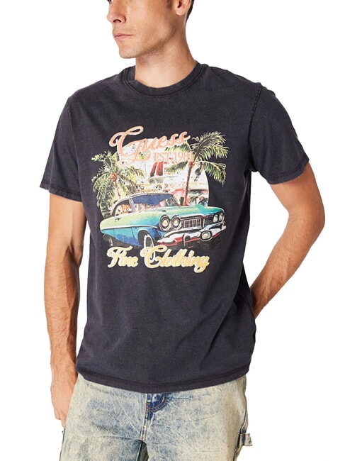 GUESS SUMMER T-shirt con maxi stampa smartblue - T-shirt Uomo