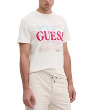 GUESS WORLD STAMPS T-shirt in cotone - T-shirt Uomo