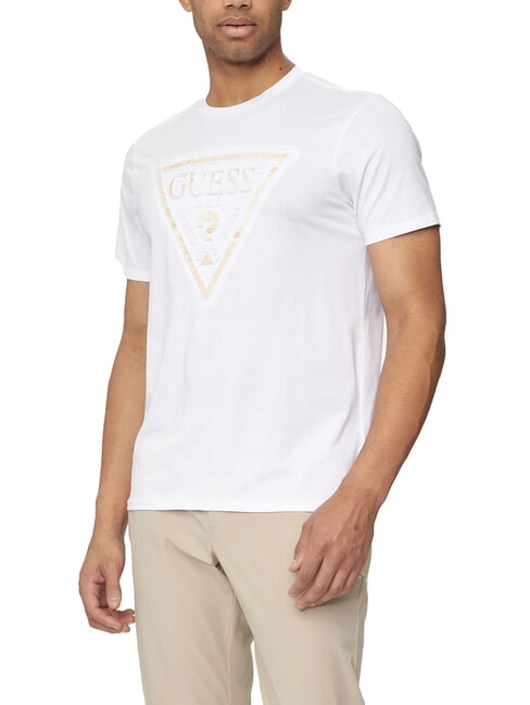 GUESS PATCHWORK T-shirt con stampa purwhite - T-shirt Uomo