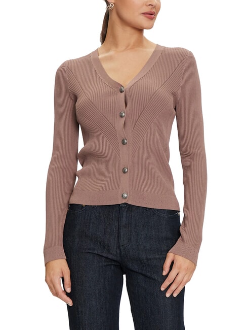 GUESS KAILEY Cardigan a costine con bottoni ferrum - Maglie Donna