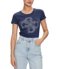 GUESS LOGO T-shirt logo 4G con borchiette magician blue - T-shirt e Top Donna - 1