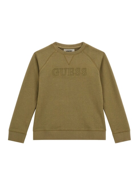 GUESS MINI ME KIDS Felpa con logo in rilievo army olive - Felpe Bambini