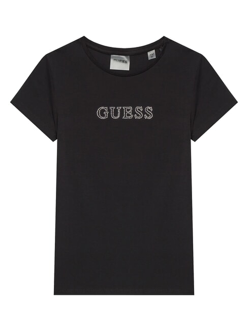 GUESS MINI ME KIDS T-shirt logo strass jetbla - T-shirt Bambino