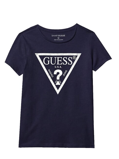 GUESS KIDS T-shirt stampa logo triangolo deck blue - T-shirt Bambino