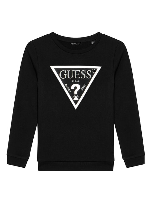 GUESS CORE KIDS Felpa con stampa logo triangolo jet black w/ frost g - Felpe Bambini