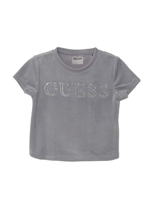 GUESS MINI ME T-shirt crop con logo strass lilac smoke - T-shirt Bambino