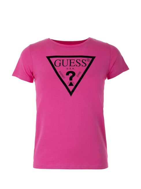 GUESS KIDS T-shirt stampa logo triangolo pink trip - T-shirt Bambino