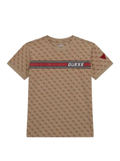 GUESS KIDS T-shirt logo 4G all over 4g aop beige blanco - T-shirt Bambino