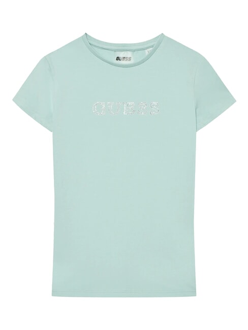 GUESS MINI ME KIDS T-shirt logo strass tulip shade - T-shirt Bambino