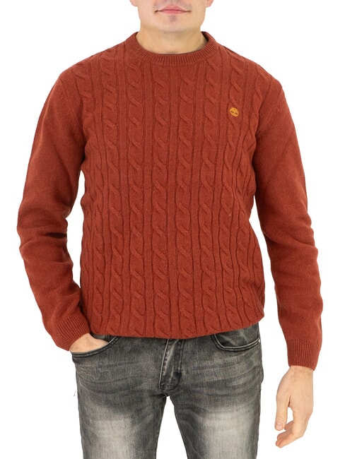 TIMBERLAND JAFFREY Maglione girocollo a trecce chili oil - Maglie Uomo