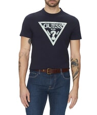 GUESS SS CN TRIANGLE T-Shirt in cotone smartblue - T-shirt Uomo - 1