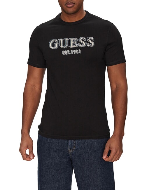 GUESS SS CN LOGO T-Shirt in cotone jetbla - T-shirt Uomo