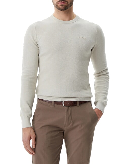 GUESS GARFIELD Maglione in cotone resort sand - Maglie Uomo