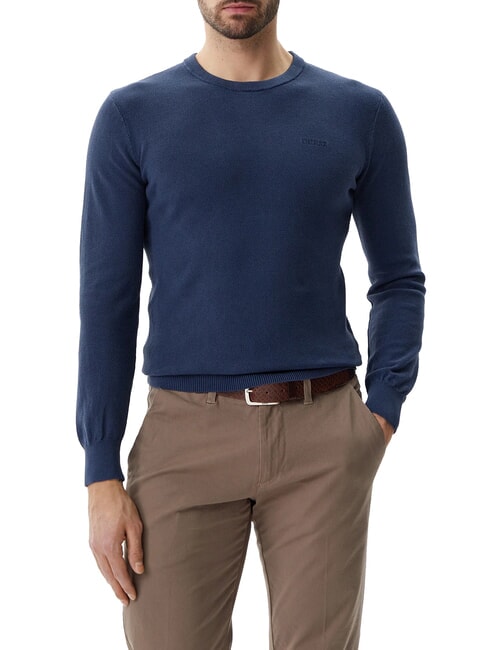 GUESS GARFIELD Maglione in cotone cave blue - Maglie Uomo