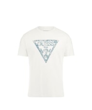 GUESS SS CN TRIANGLE T-Shirt in cotone purwhite - T-shirt Uomo - 1