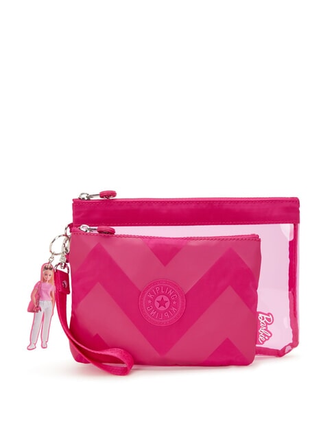 KIPLING DUO POUCH L X BARBIE Due pochette con zip power pink transpant - Borse e accessori kids