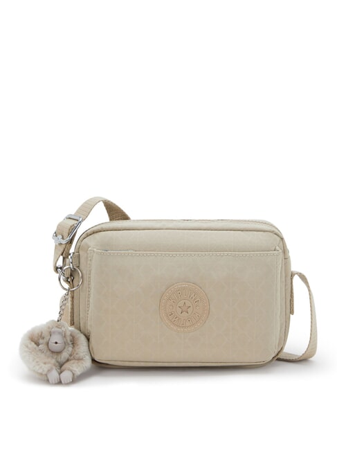 KIPLING ABANU S Borsa a tracolla signature beige embossed - Borse Donna