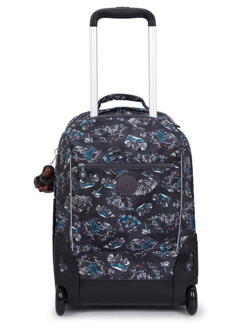 KIPLING SARI Zaino Trolley stampato jungle fun race - Zaini con carrello