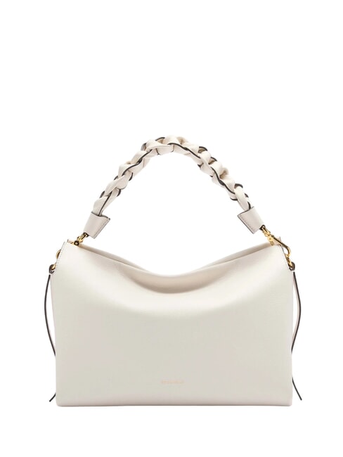 COCCINELLE BOHEME GRANA DOUBLE Borsa in pelle martellata con tracolla blanco/skin - Borse Donna