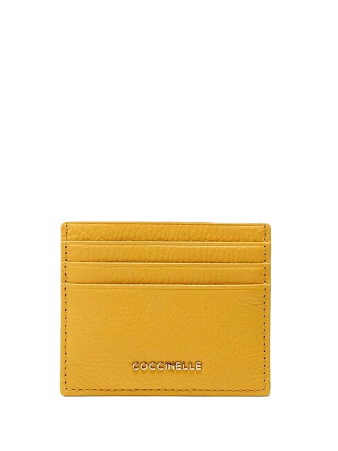 COCCINELLE METALLIC SOFT  Portacard piatto in pelle soleado - Portafogli Donna