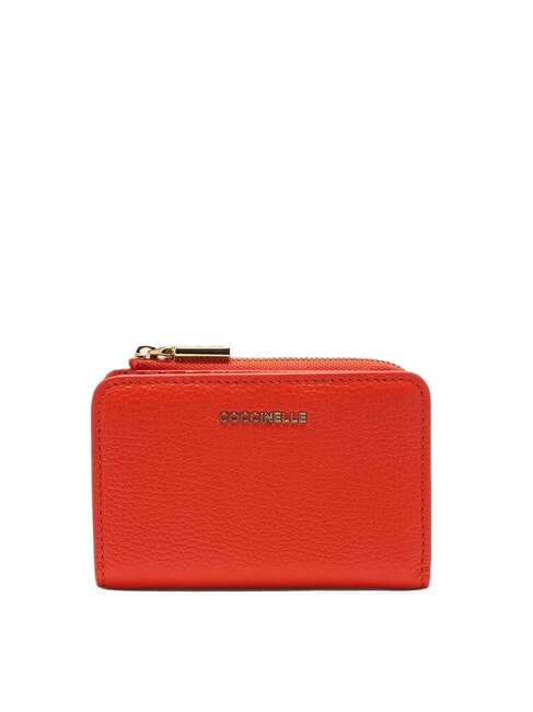 COCCINELLE METALLIC SOFT Portafoglio piccolo in pelle gazpacho - Portafogli Donna