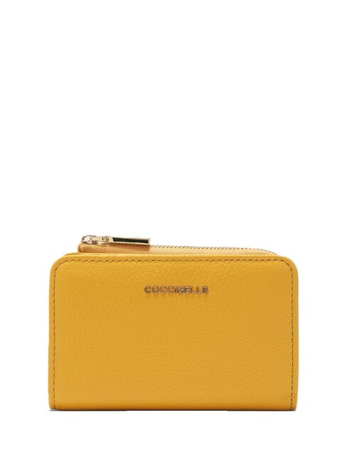 COCCINELLE METALLIC SOFT Portafoglio piccolo in pelle soleado - Portafogli Donna