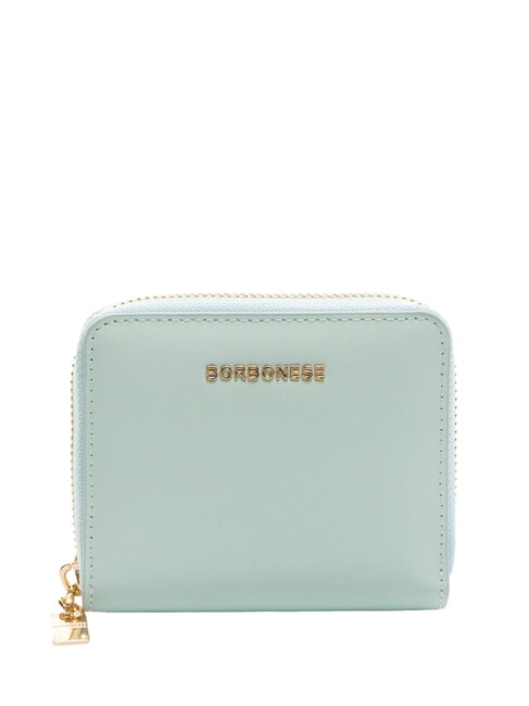 BORBONESE LETTERING Portafoglio zip in pelle marine - Portafogli Donna