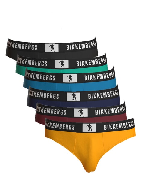 BIKKEMBERGS NEW PUPINO BRIEF 6 slip multicolor - Slip Uomo
