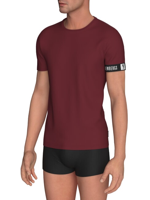 BIKKEMBERGS NEW PUPINO T-shirt intima stretch bordeaux - T-shirt Uomo