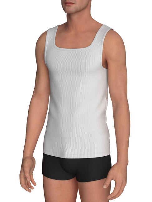 BIKKEMBERGS NEW CLASSIC Canotta intima stretch a costine white - T-shirt Uomo
