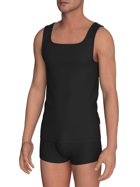 BIKKEMBERGS NEW CLASSIC Canotta intima stretch a costine black - T-shirt Uomo