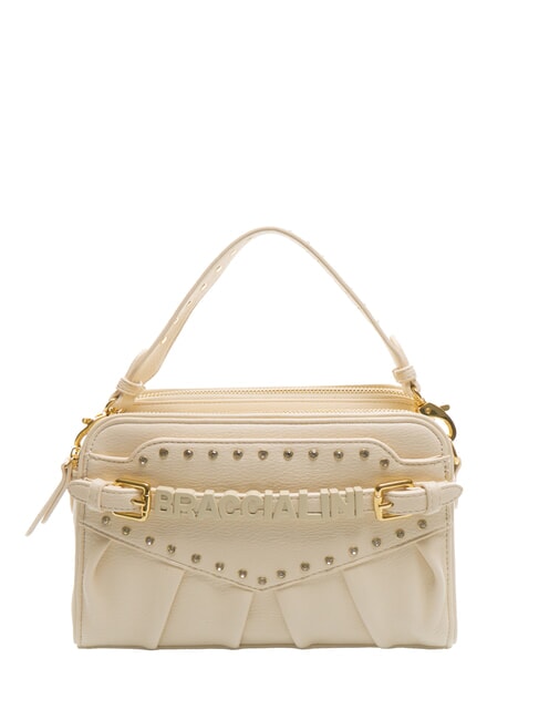 BRACCIALINI GISELLE Borsa a tracolla con logo e borchie beige - Borse Donna